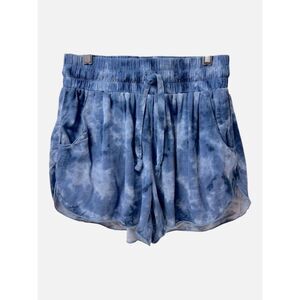 Hollister Blue Tie Dye High Rise Pull On Dolphin Shorts Drawstring Pockets Small
